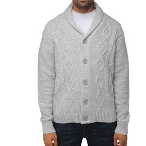 XRAY Jeans | Premium Quality Shawl Collar Cable Knit Cardigan Size Small Gray